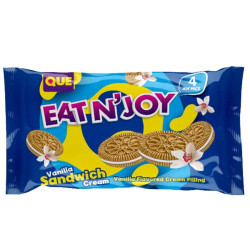QUE Eat N Joy Sandwich Vanilla Cream sušenky 224g (20)