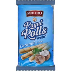 Mulino Royal Rolls wafer 150g trubičky oplátkové Coconut cream (16)