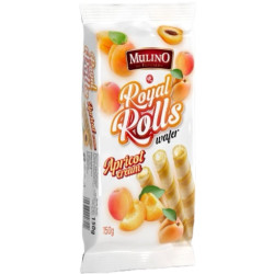 Mulino Royal Rolls wafer 150g trubičky oplátkové Apricot cream (16)