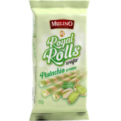 Mulino Royal Rolls wafer 150g trubičky oplátkové Pistachio cream (16)