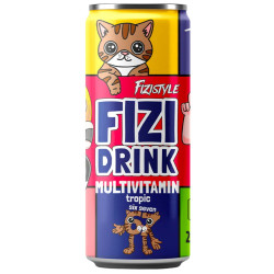 FIZI Drink limonáda 250ml plech Multivitamin Tropic (24)