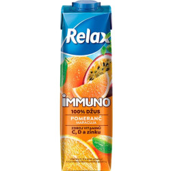 RELAX džus 1l Immuno 100% Pomeranč, maracuja (12)