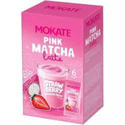 Mokate Pink Matcha Latte Strawberry Dragon Fruit 132g (6x22g)