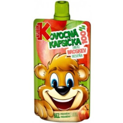 Kubík 100% ovocná kapsička 100g Broskev (jablko + mrkev) (12)