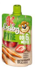 Kubík baby pyré ovocná kapsička 100g Jahoda (mrkev + jablko) (9)