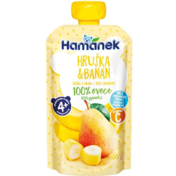 Hamánek 100% ovocná kapsička 100g Hruška, Banán (8)