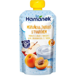 Hamánek 100% ovocná kapsička 100g Meruňka, Jablko, Tvaroh (8)