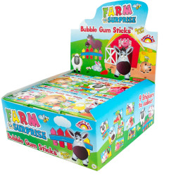 ESHOP - Sweet'n Fun Farm surprise bubble gum sticks 28g žvýkačky (18)
