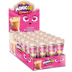 Minicco Cornet 25g Cream Strawberry (24)
