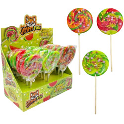 Jimmy Fox Spiral Lollipops with sprinkles 50g Melonové lízátko (18)