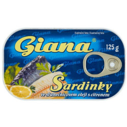 GIANA sardinky 125g eo ve slunečnicovém oleji s citronem (hop sat)