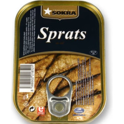SOKRA 100g Jemně uzené šproty v rostlinném oleji (12)