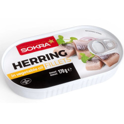SOKRA 170g Sleďové filety v rostlinném oleji (16)