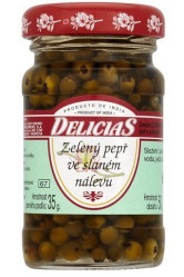 Delicias 50g Zelený pepř ve slaném nálevu (12)