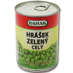 BAHAK Hrášek zelený celý 400ml / 375g (10)