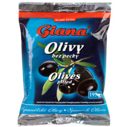 Giana olivy černé sáček 180g bez pecky
