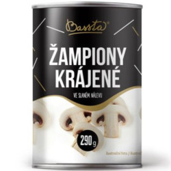 Bassta žampiony krájené 290g ve slaném nálevu (12)