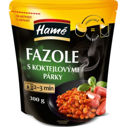 HAMÉ Hotové jídlo 300g sáček - Fazole s kok. párky (12)