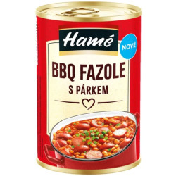 HAMÉ hotové jídlo 400g BBQ fazole s párkem (10)