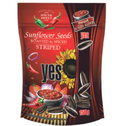 YES (Granex) pražená slunečnicová semena 150g Pálivé koření s kouřovým aroma