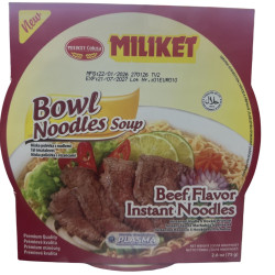 Miliket instantní nudle miska (mi bat) 75g hovězí (10)