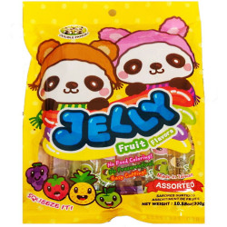 DoublePanda Jelly straws bunny bear 300g Assorted Fruit želé (Thach Que) - žlutý
