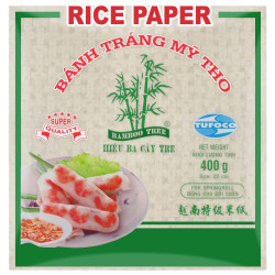 Rýžový papír 22cm 400g (Banh trang 3 cay tre cuon song - Banh vuong) TUFOCO