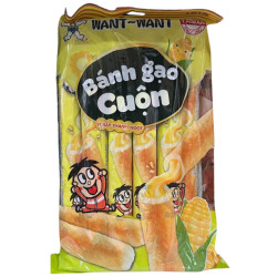 Want Want krekry rýžové role 170g Sladká kukuřice (Banh gao cuon vi ngo) (20)