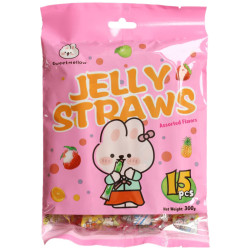 Sweet Mellow Jelly Straws želé tyčinky 300g 15ks růžový obal (Thach Que) (30)
