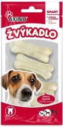 AKINU Kost žvýk. bílá 5cm 4ks z kůže (25)