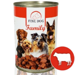 FINE DOG Family 415g konzerva s hovězím (24)