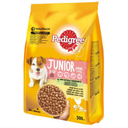 Pedigree granule 500g Junior mini 2 - 12 měsíců Kuřecí s rýži (12)