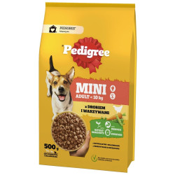 Pedigree granule 500g Mini Adult <10kg - drůbeží a zeleniny (12) Trvan. 25/07/20
