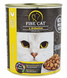 Fine cat konzerva pro kočky 830g Drůbeží (12)