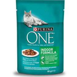 Purina One kapsička 85g INDOOR tuňák a zelené fazolky (24)