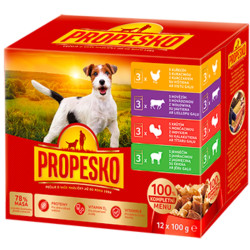 Propesko kapsa kočka 12x100g - Kuřečí, hovězí, krůtí, jehněčí
