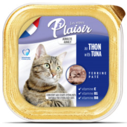 Plaisir cat vanička 100g - Tuňák (pro dospělé i kastované)