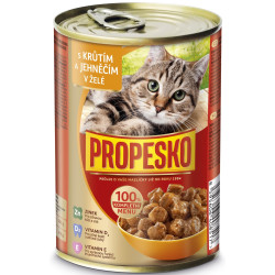 Propesko kousky kočka 415g krůtí a jehněčí (12)