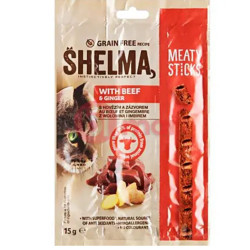 Shelma Snack 15g GF Kočka masové tyčinky - Hovězí a Zázvor (30)