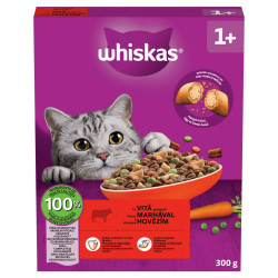 Whiskas granule krabice 300g hovězí (6)