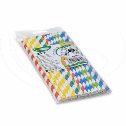 Gastro Slámky papírové 20cm/25ks barevné