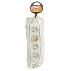Solight prodlužovací přívod 4z 5m 3x1mm2 bílý 40/bal