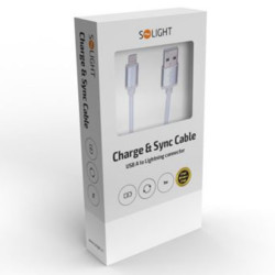 Solight Lightning kabel, USB 2.0 A konektor - Lightning knektor 1m 10/bal