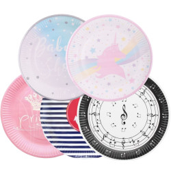 Papírový talíř sada 8ks / 10ks 22,7cm - Voyage (mapa) FETEZ MOI
