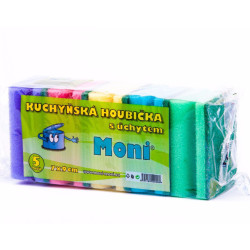 Moni houbička na nádobí 5ks 7x9cm (48bal)