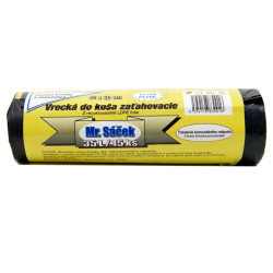 LDPE (Mr Sáček) odpadkové pytle 35L (15ks) - zatahovací černé (bal/25ks)
