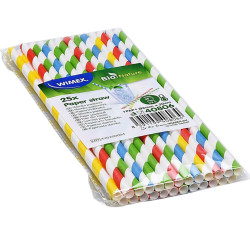 Slámky papírové (Wimex) BIO 25ks barevné - 6mmx20cm 40806 (20)