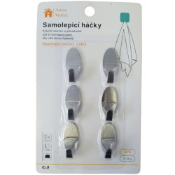 Sada nerezové samolepicí háčky 6ks ITEM: B1791 (bal/12ks)