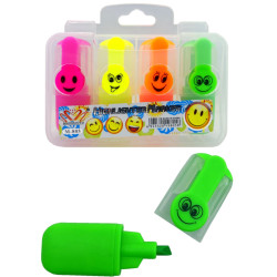 Zvýrazňovač fluo 4ks mini č.M-805 EMOJI (PK4-1)
