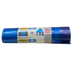 VI Pack pytle na odpadky zatahovací 35L 50x60cm 15ks Modrý/có day rút (50)